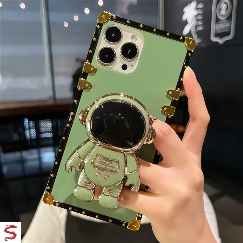 Ốp Điện Thoại Hình Vuông Họa Tiết Phi Hành Gia Hoạt Hình Cho iphone 15 14 pro max 13 12 11pro xs xr 8 7plus 6plus