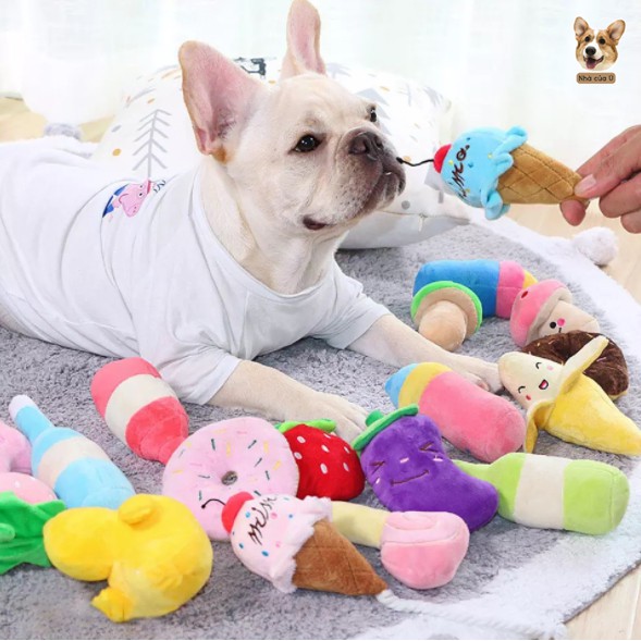 Đồ chơi gặm cho chó giảm stress -  Đồ Chơi Cho Chó Có Tiếng Kêu Nhiều Hình Ngộ Nghĩnh