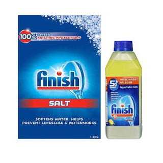 Muối rửa bát Finish 1,2kg+ Vệ sinh và khử mùi hôi máy rửa bát Finish Maschinen 250ml ( NK Đức )