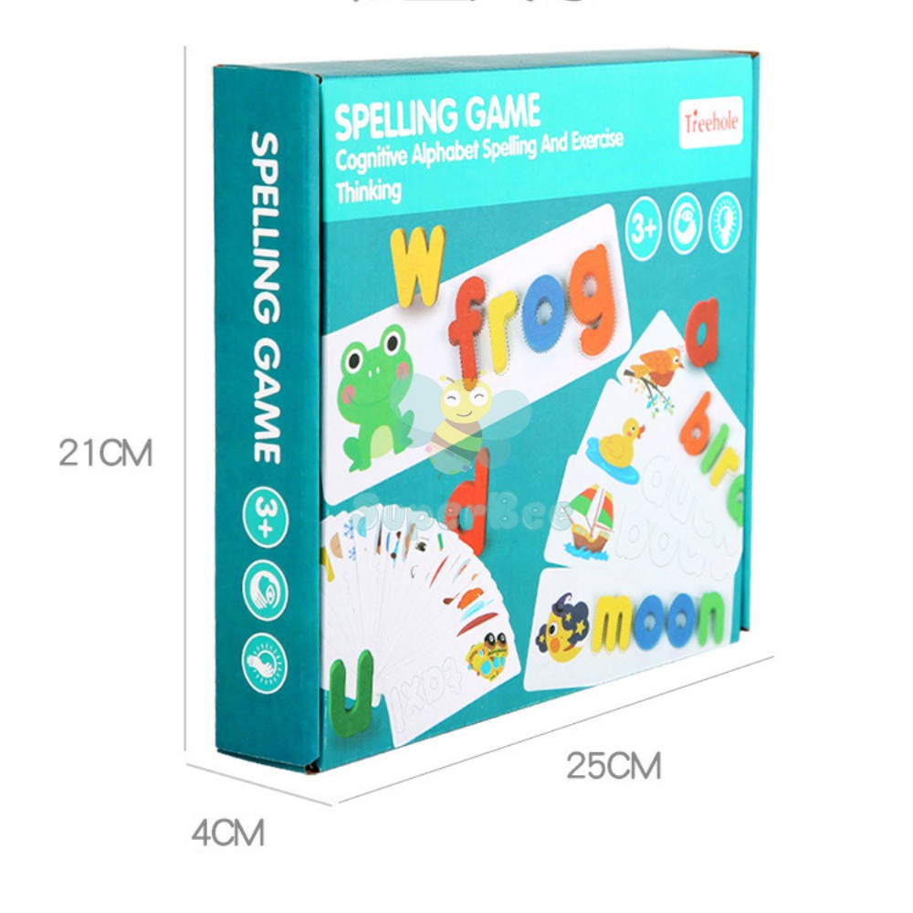 (2-3 tuổi) Bộ Ghép Chữ Gỗ Spelling Game Superbee, Học Đánh Vần Tiếng Anh Kèm 28 Thẻ Từ Vựng, Giáo Dục Trí Tuệ