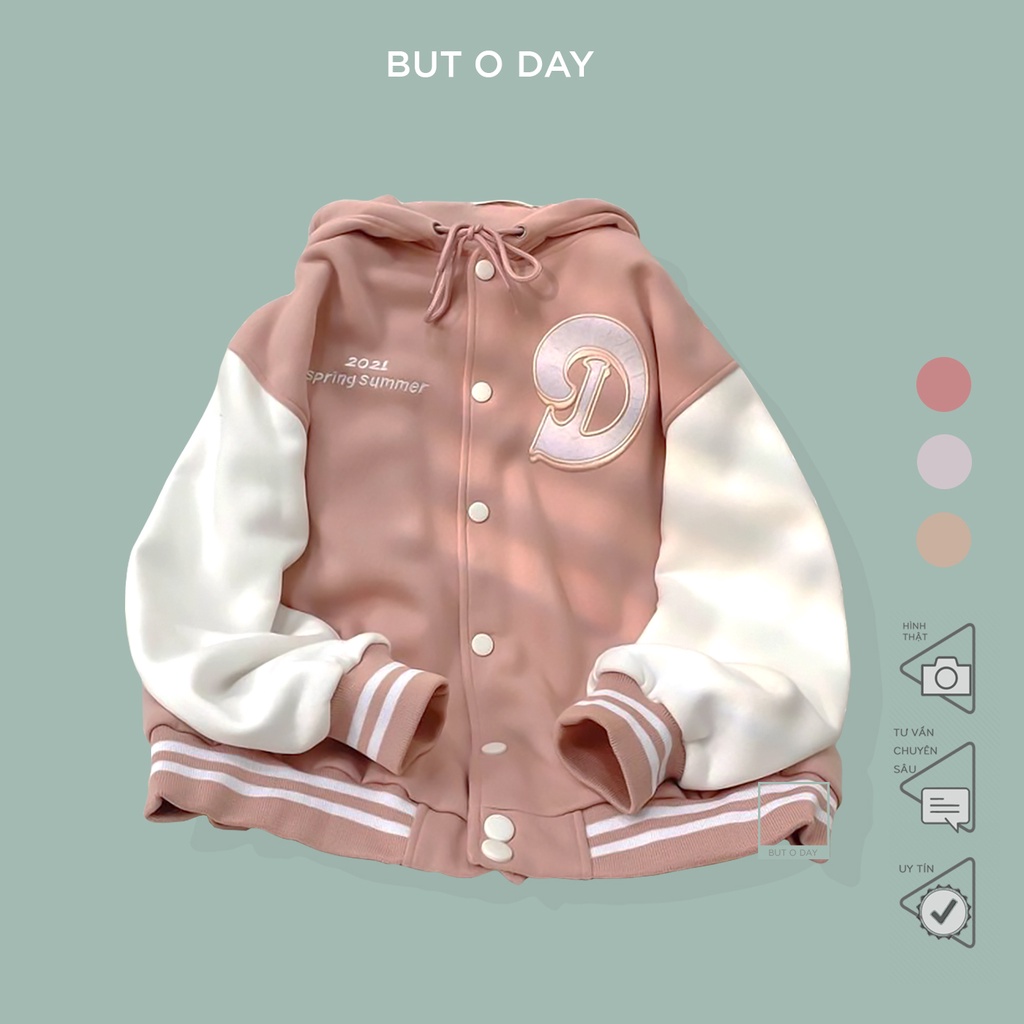 Áo khoác Bomber Unisex tay dài chất liệu nỉ dầy dặn