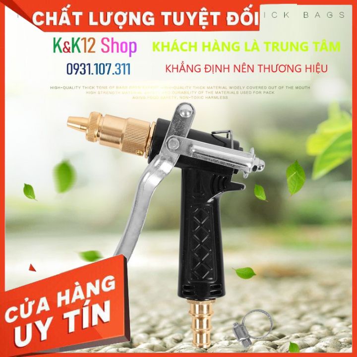 Vòi rửa xe K01. Súng xịt rửa nước áp lực cao, thao tác đơn giản, dễ dàng vệ sinh xe máy và nhà cửa.