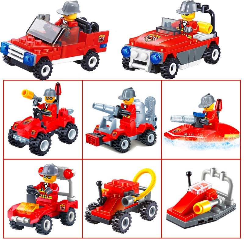 Set đồ chơi HYG Toys lắp ráp xe cứu hỏa / cảnh sát dành cho bé