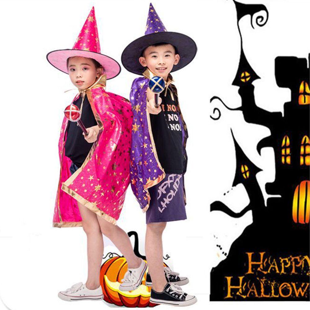 Bộ Áo Choàng Và Nón Phù Thủy Vui Nhộn Hóa Trang Halloween Cho Bé