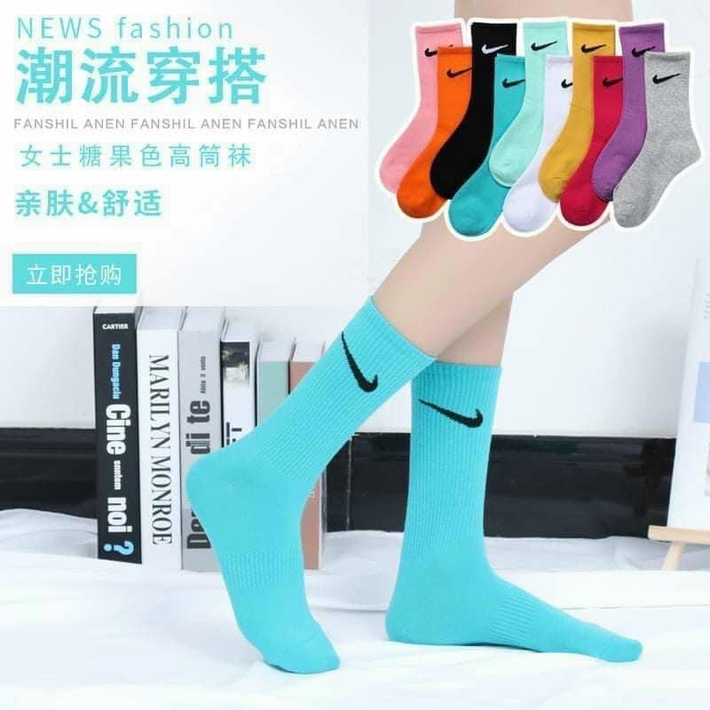 SET 10 ĐÔI TẤT MÓC CỔ CAO NHIỀU MÀU