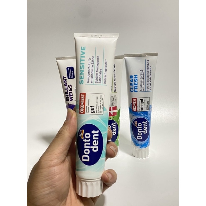 Kem đánh răng Dontodent 125ml trắng sáng tự nhiên, loại bỏ mảng bám