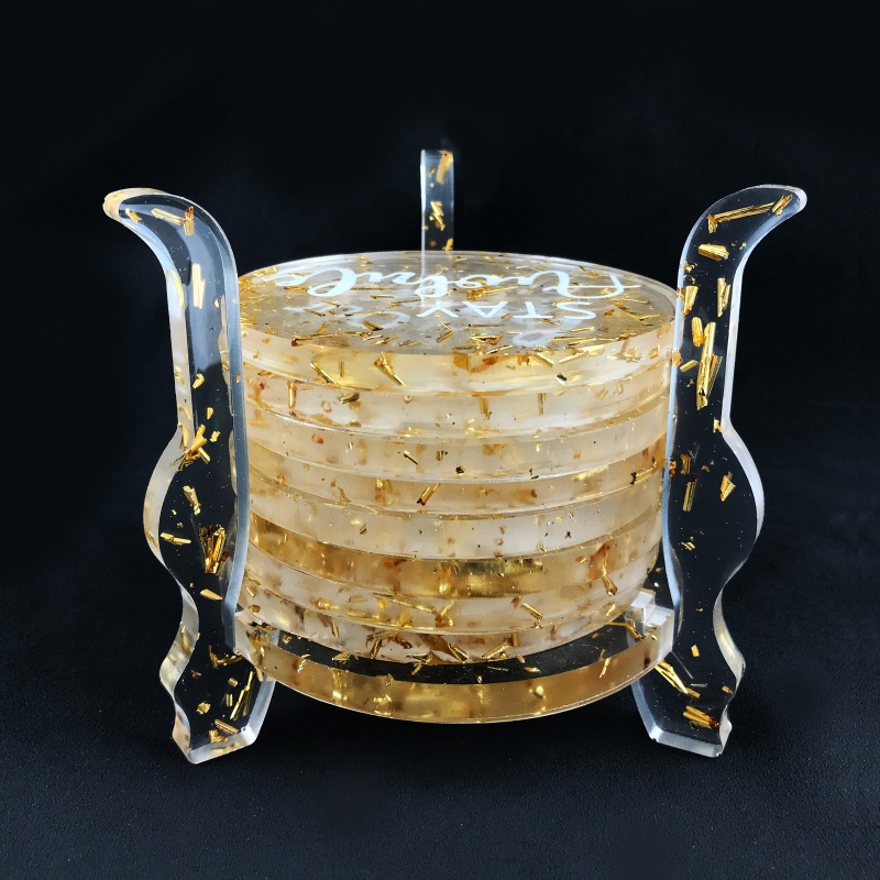 Bộ Khuôn Silicone Làm Đế Lót Ly Hình Tròn DIY