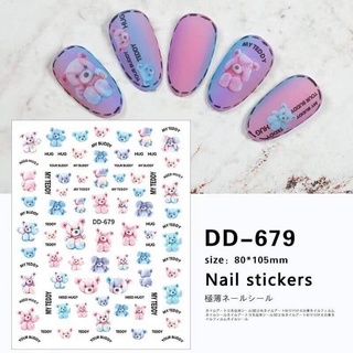 Sticker hình dán hoạt hình mẫu mới dán trang trí design nail siêu xinh