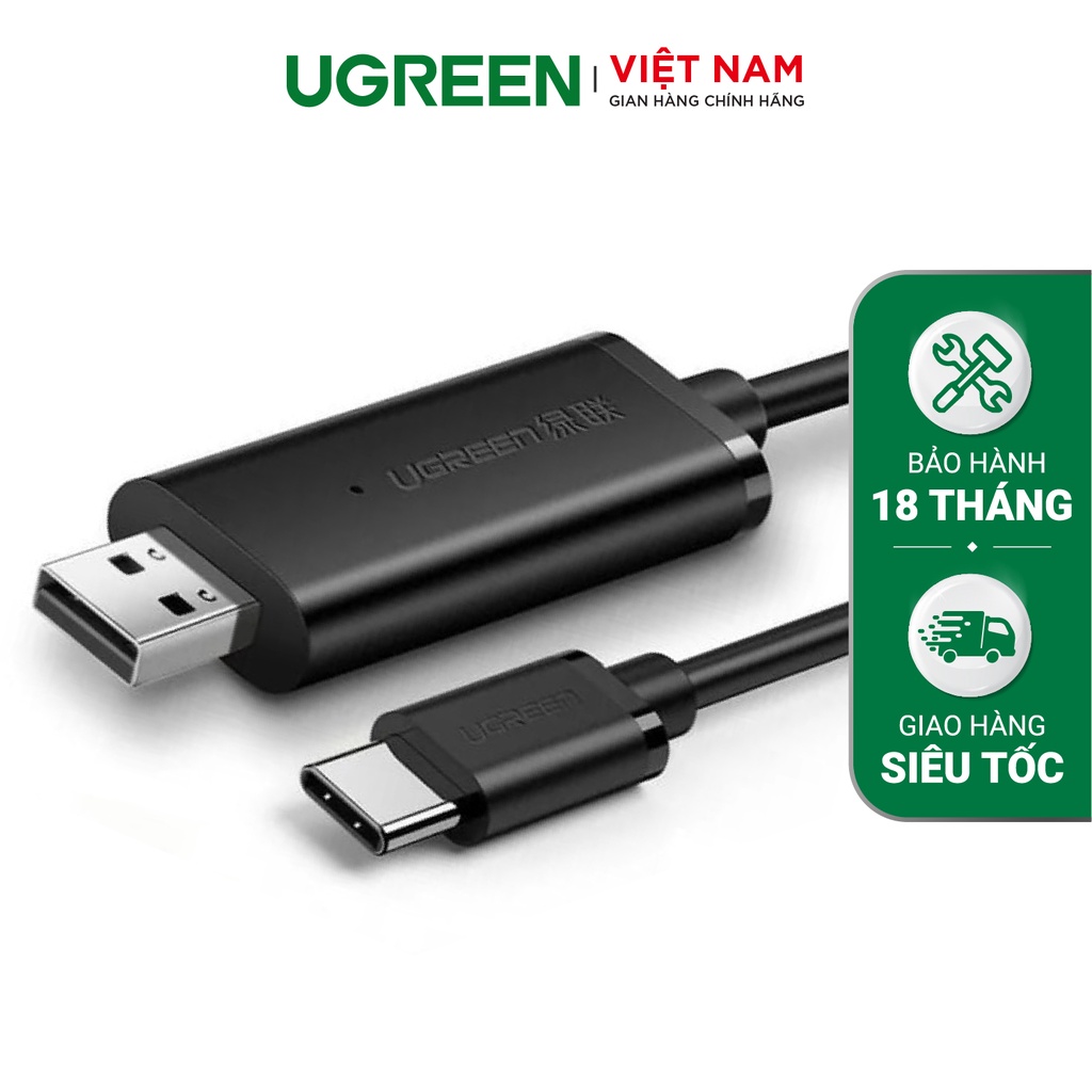Cáp dữ liệu USB 2.0 sang USB type C tích hợp chipset, dài 2m UGREEN US318 70420
