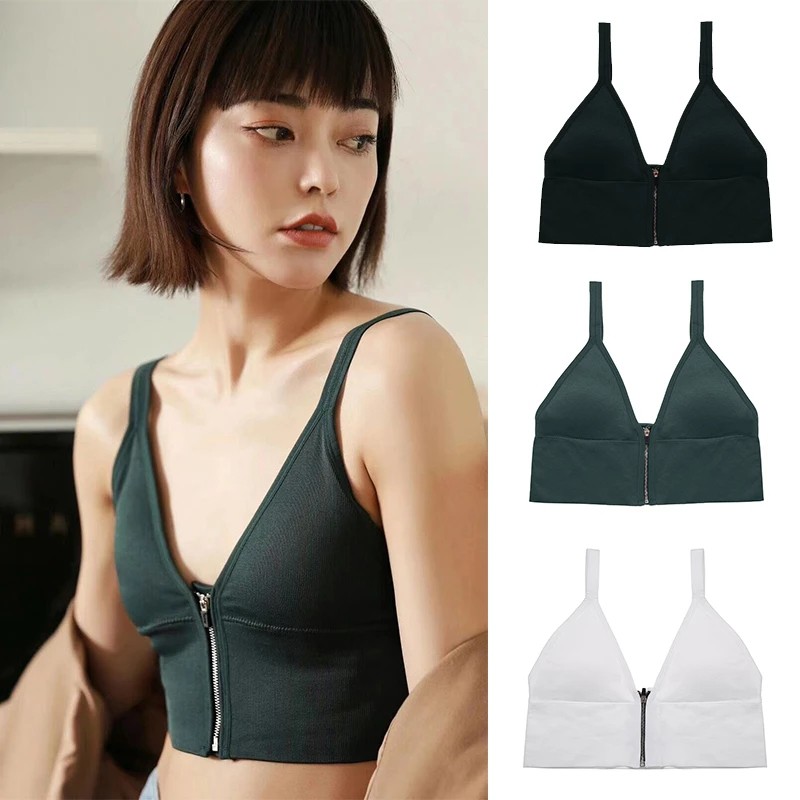 FINETO Phụ nữ Gợi cảm Cổ chữ V Crop Top Nữ Áo yếm Lưng không dây kéo Người phụ nữ Áo tăng Áo khoác không tay Clubwear Á