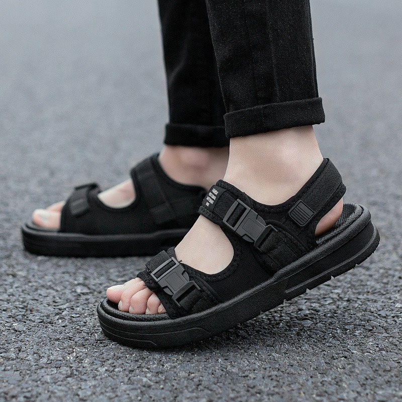 (Có 2 Màu) Sandal nữ nam 2 quai Khóa Bấm cao cấp Fullsize 35-44 - dép quai hậu học sinh mới về 2021