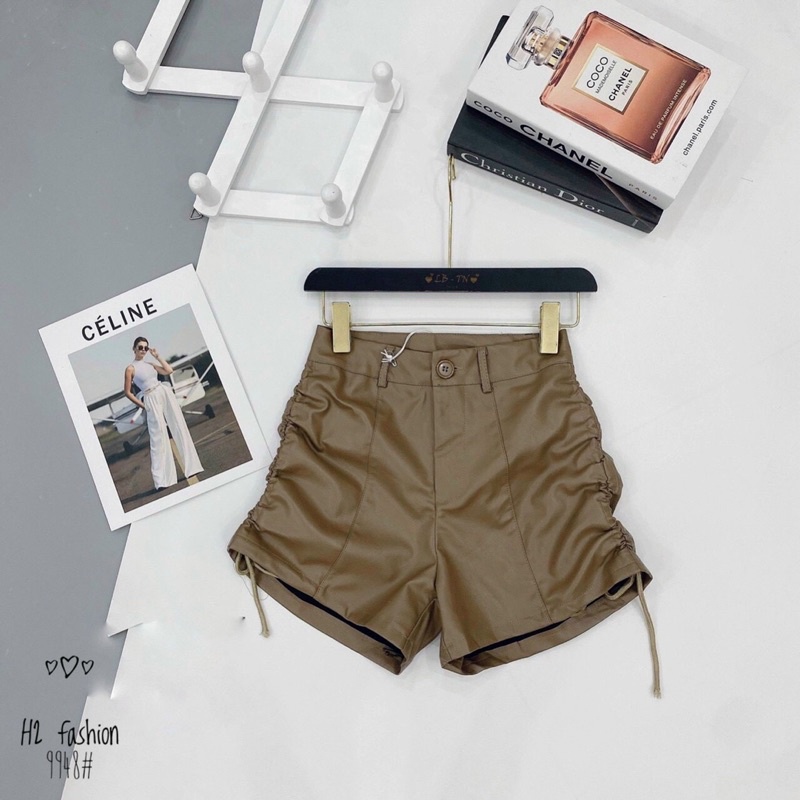 Quần short da nhúm rút dây hàng Quảng Châu