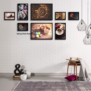 Bộ 8 khung kính treo tường 3D cao cấp tặng sơ đồ treo khung và đinh treo tranh chuyên dụng - Khung Hình Phạm Gia PGC65