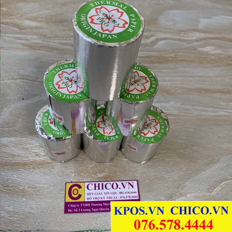 Combo 100 cuộn giấy in nhiệt K58x45mm sakura giá rẻ chico.vn