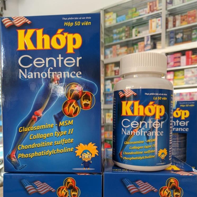 KHỚP CENTER NANOFRANCE – Hỗ trợ giảm đau do viêm khớp thoái hóa khớp, tăng chất nhầy dịch khớp (Lọ 50 viên)