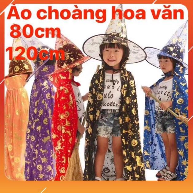 Áo choàng phù thủy Halloween 80 và 120cm dùng để hoá trang lễ hội