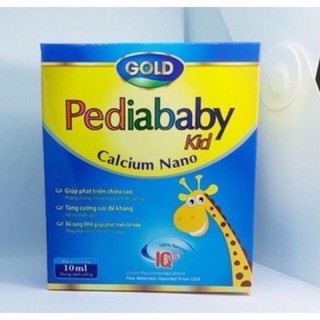 siro bổ sung canxi pediababy gold kid calcium nano hộp 20 ống