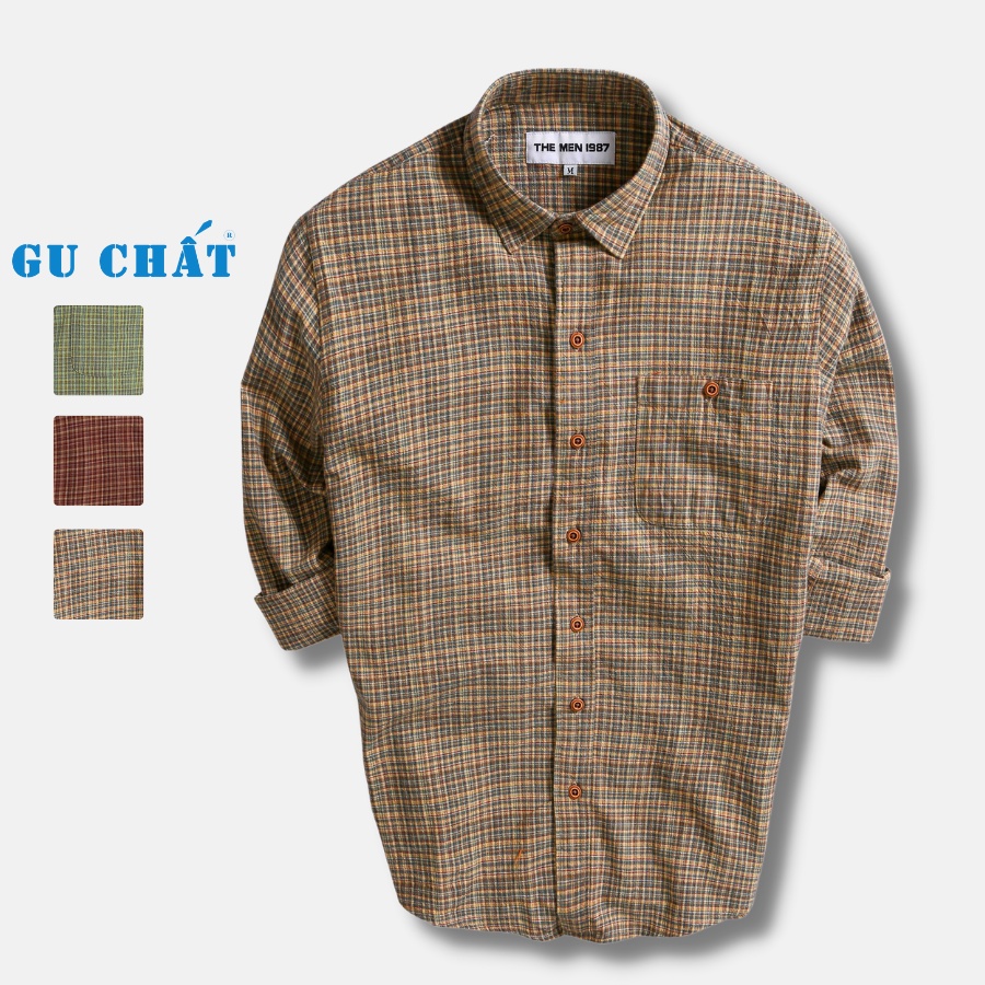 Áo Sơ Mi Nam Tay Dài GU CHẤT, Chất Liệu Đũi Xướt, Chuẩn Form, Trẻ Trung, Thanh Lịch GUSM22