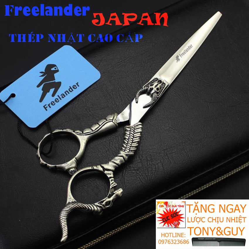KÉO CẮT TÓC NHẬT 6INCH NHẬP KHẨU SẮC BÉN BỀN BỈ TẠO HÌNH ĐẦU TRÂU ĐẸP MẮT FREELANDER FR08