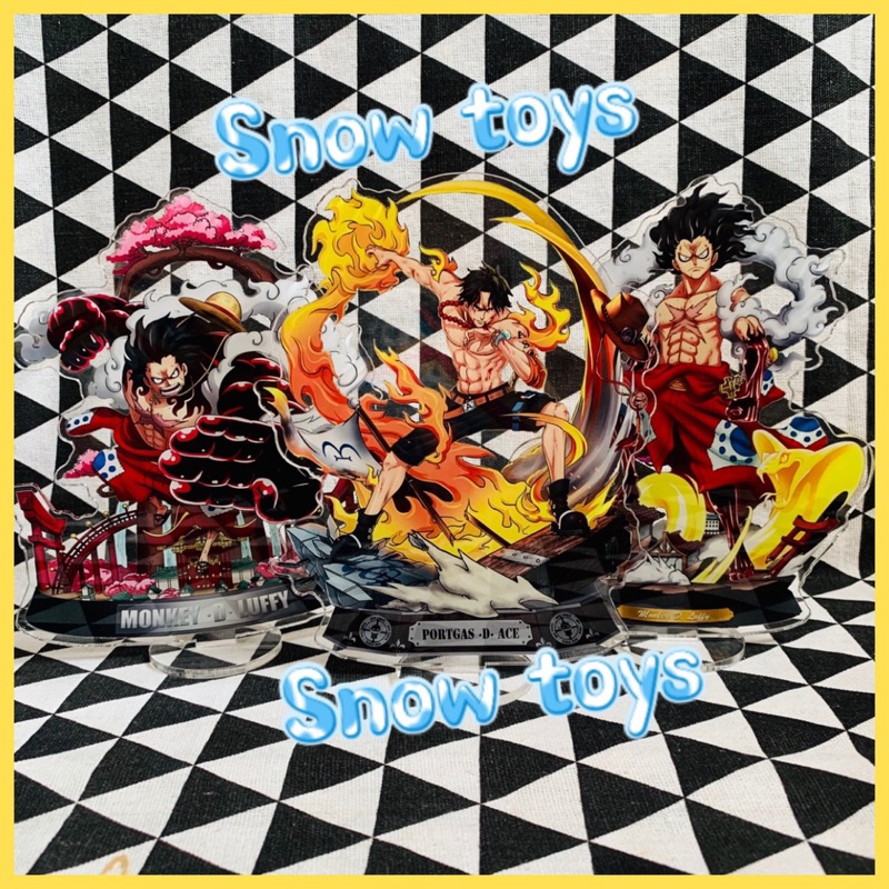 Mô Hình Tượng Standee Acrylic Mica - One Piece - Luffy Gear Sabo Ace Big Mom Râu Trắng Boa Hancock - 16cm