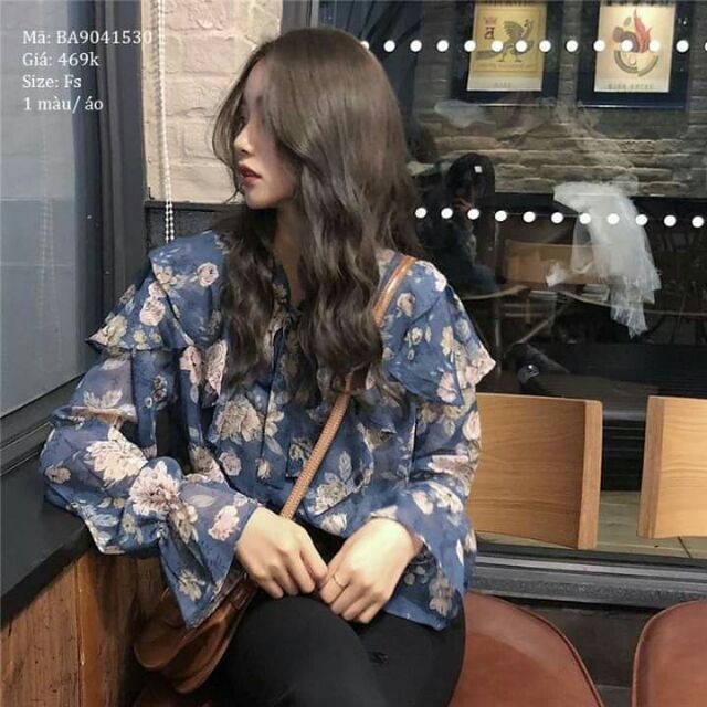 Áo sơ mi voan bánh bèo