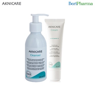 Aknicare Combo Gel Rửa Mặt Cho Da Dầu Mụn Cleanser + Kem Giảm Mụn, Kiểm Soát Nhờn Cream