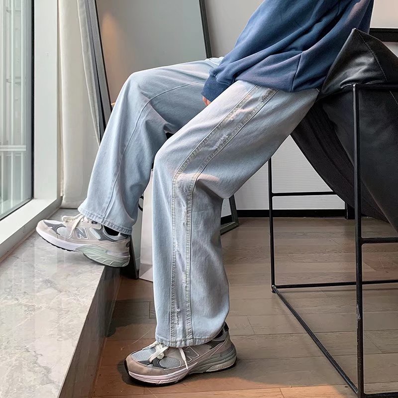 Quần jean dài ống rộng thời trang cá tính năng động cho nam unisex simple quần jean phong cách Hàn Quốc quần ống suông