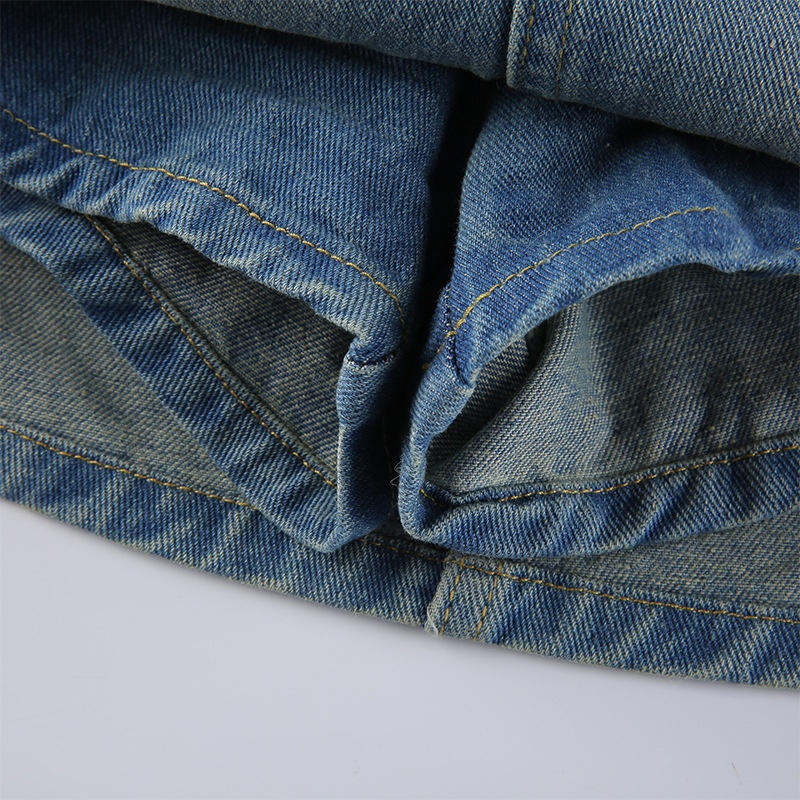 Chân váy jean DUNEA dáng chữ A phối thắt lưng cá tính dành cho nữ