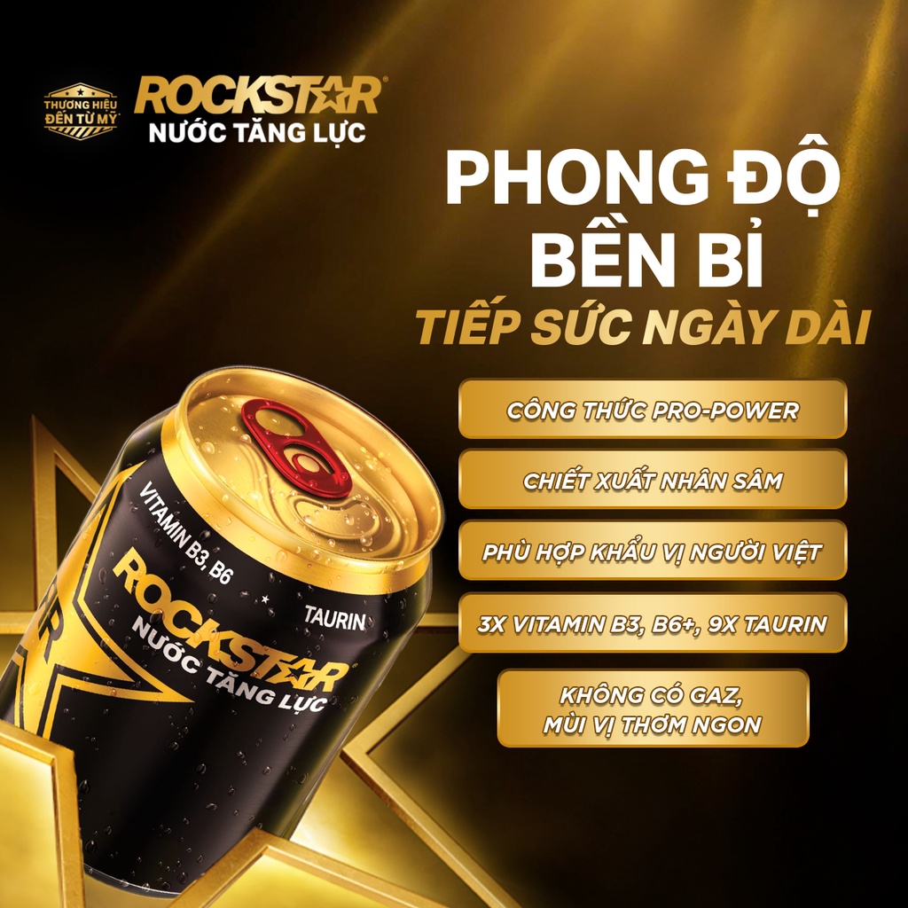 [HỎA TỐC-HN&amp;ĐN]Thùng 24 Lon Nước Tăng Lực Rockstar (250ml/lon)
