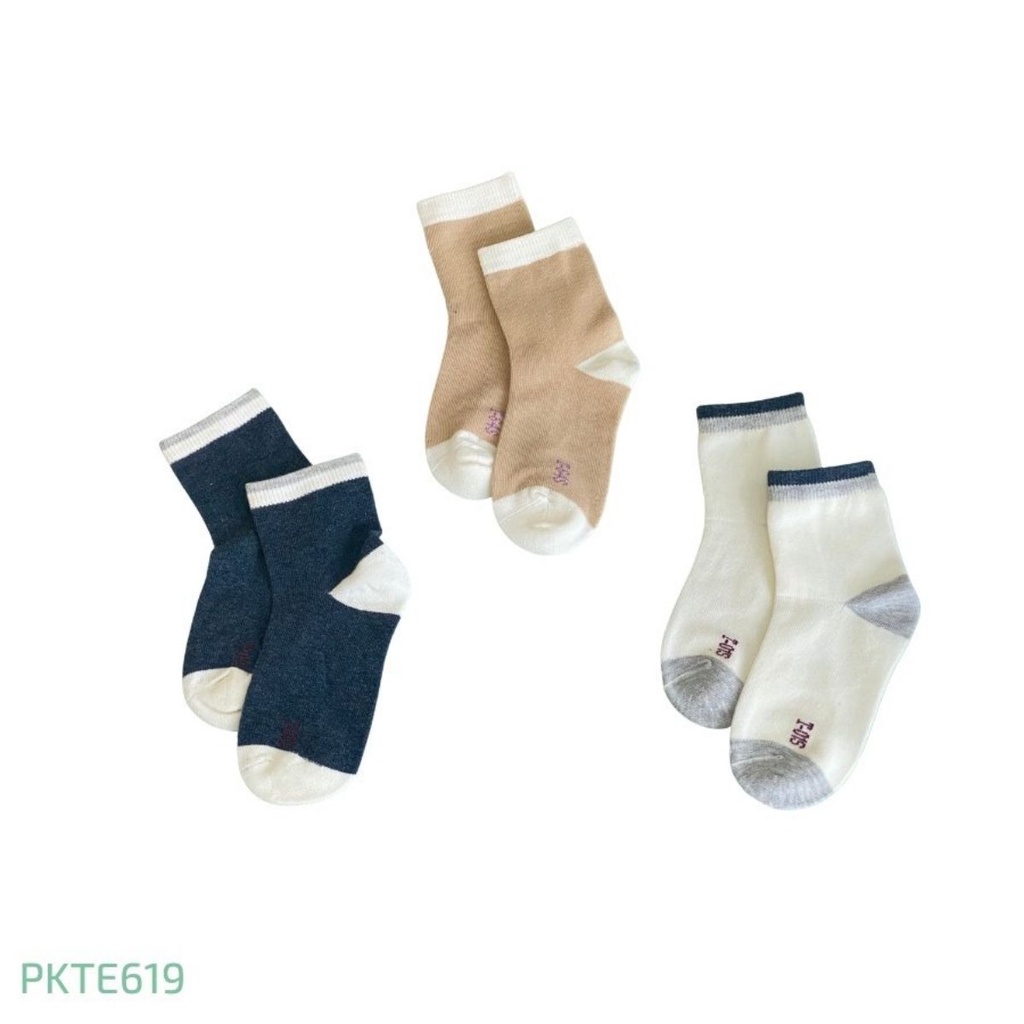 Set 2 Đôi Tất Bé trai Cổ Cao Co&amp;Com PKTE619 Họa Tiết Đa dạng Cotton Mềm Mịn Kháng Khuẩn