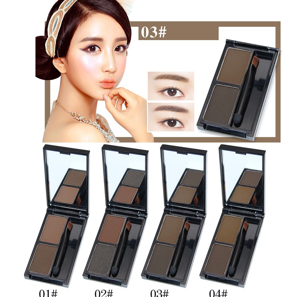 Bột Vẽ Chân Mày Novo 2 Màu Makeup, 4 Loại Tùy Chọn Trang Điểm Đôi Lông Mày Cân Đối Theo Tone Khác Nhau