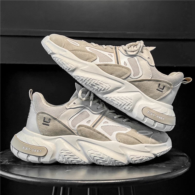 🔔 Nhập mã giảm giá_Giày Thể Thao Sneaker Breaking BK203 nâu phối da lộn tăng chiều cao