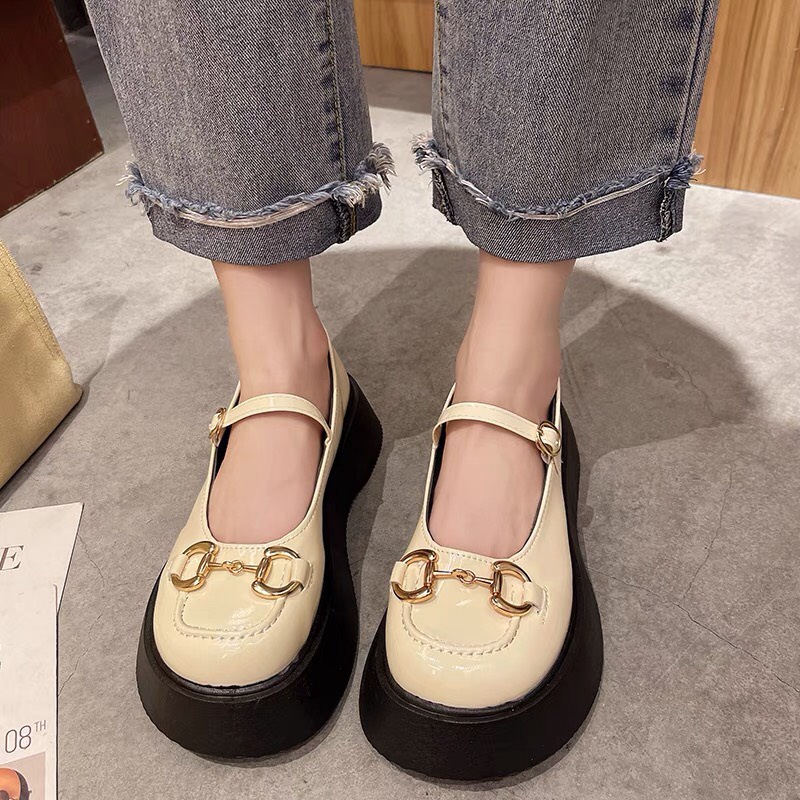 Boot nữ cổ thấp quai cài OX ullzang mới, giày bốt nữ đế cao thời trang cao cấp MAKKI SHOP TD429
