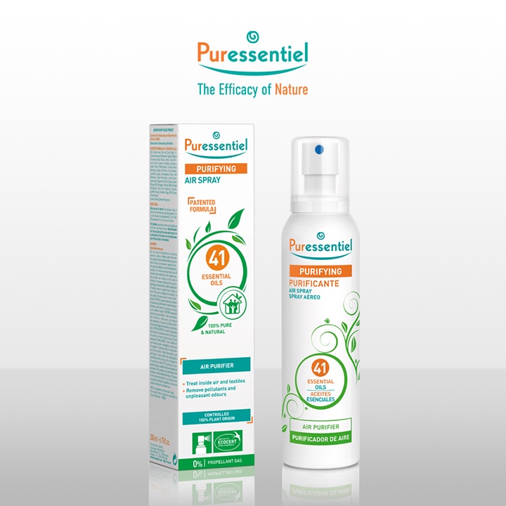 Xịt khử khuẩn không khí Puressentiel 200ml, thành phần tinh dầu chiết xuất từ thiên nhiên, bảo vệ sức khỏe gia đình