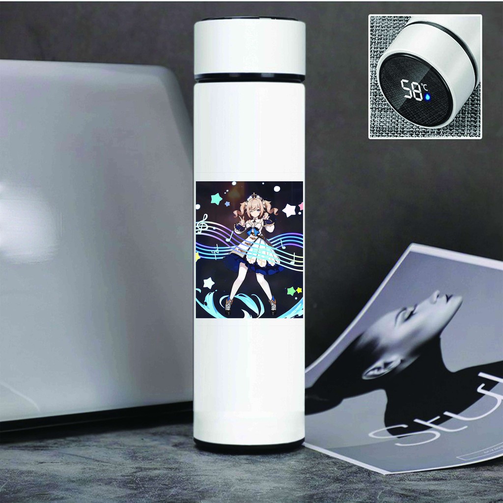 Bình giữ nhiệt đựng nước in hình nhân vật GENSHIN IMPACT ver CHIÊU THỨC game anime chibi tiện lợi xinh xắn