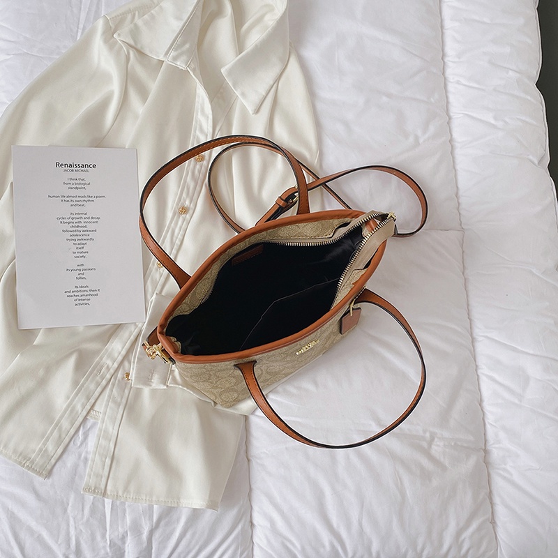 Túi Tote Nữ Coa//ch Bằng Da Túi Xách đeo Chéo Vai Retro Mua Sắm Không Thấm Nước