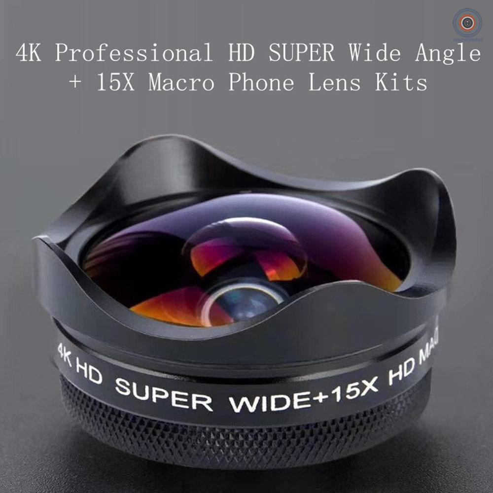 Ống Kính Camera Điện Thoại Rmf4k Ultra Hd 0.45x Wide-angle 15x Macro Có Kẹp Gắn Điện Thoại Thông Minh