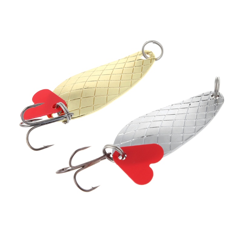 Mồi Câu Cá Giả Bằng Kim Loại Cứng Màu Vàng / Bạc Có Móc Xoay
