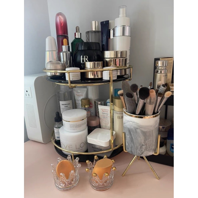 Giá sứ để đồ, mỹ phẩm, đồ trang điểm xoay 360 độ tiện lợi