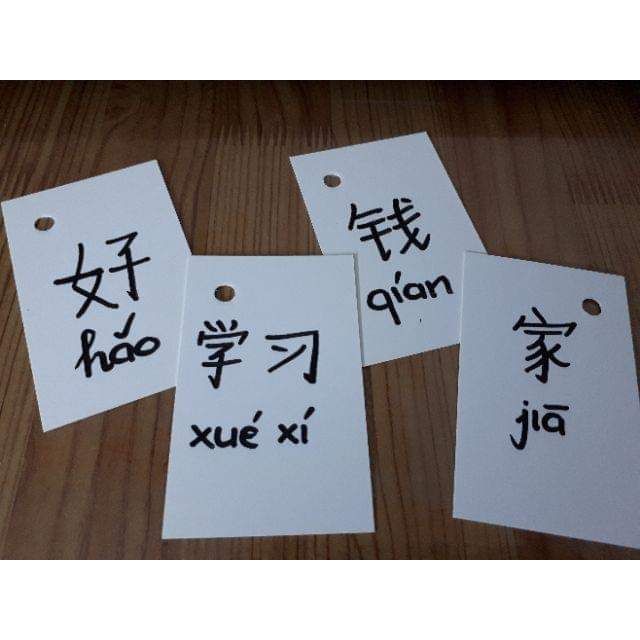 100 thẻ flashcard trắng học từ vựng tiếng Anh, Trung, Nhật