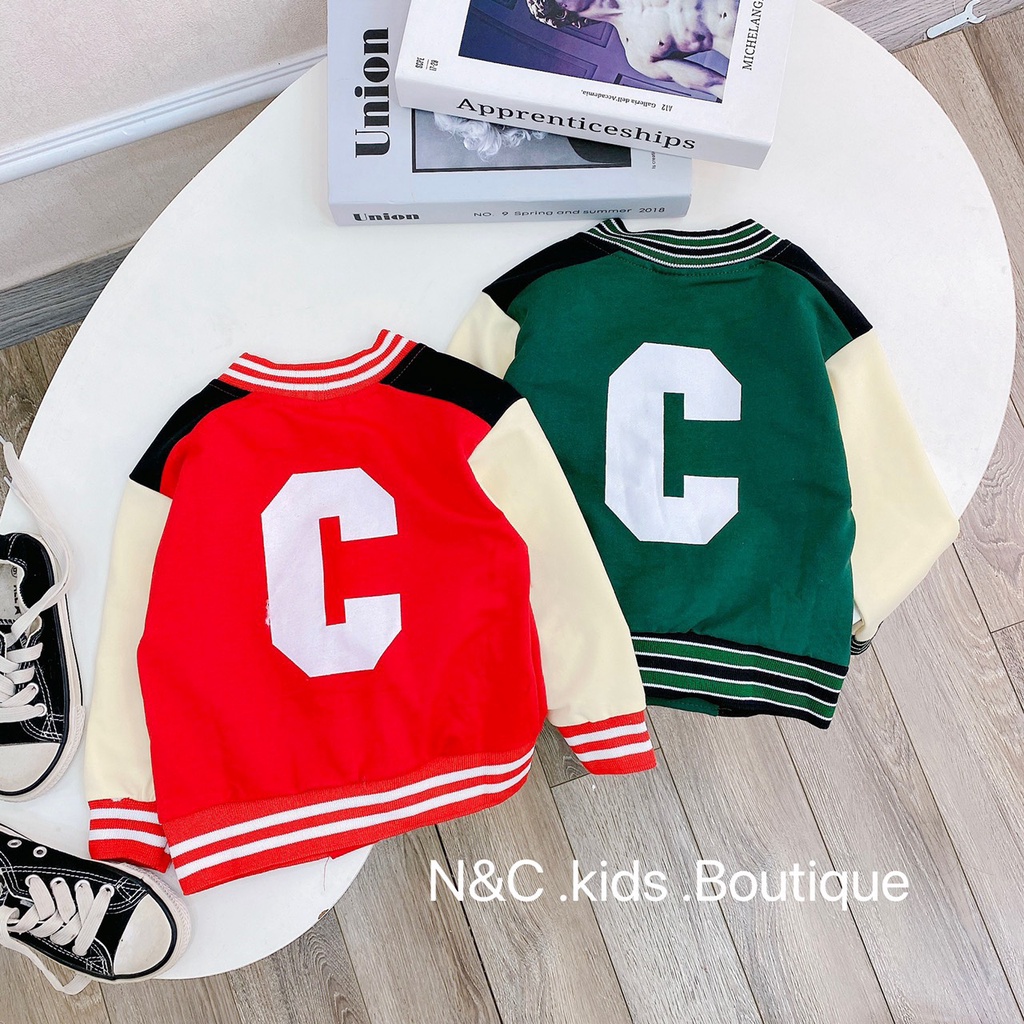 Áo khoác bomber da cá cho bé từ 8-17kg