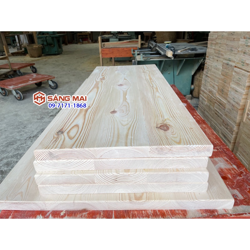 [MS169] Mặt bàn gỗ thông 40cm x 100cm x độ dày 3cm + gia công láng mịn