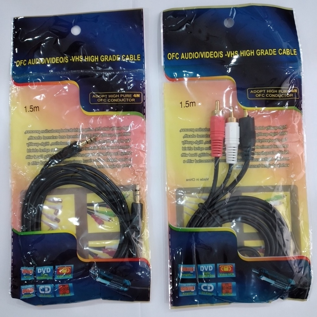 Dây loa 1 ra 1 jack 3.5 dài 1,5m dây loa 3.5 hai đầu đực