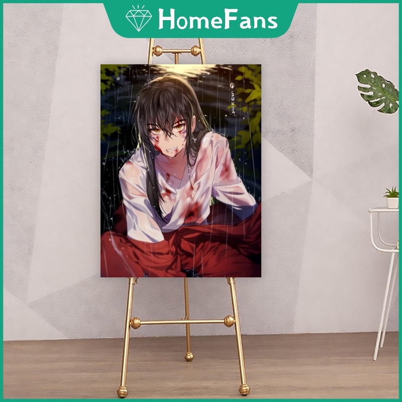 Bộ Tranh Đính Đá 5D Tự Làm Hình Manga Inuyasha 30x40cm / 40x50cm