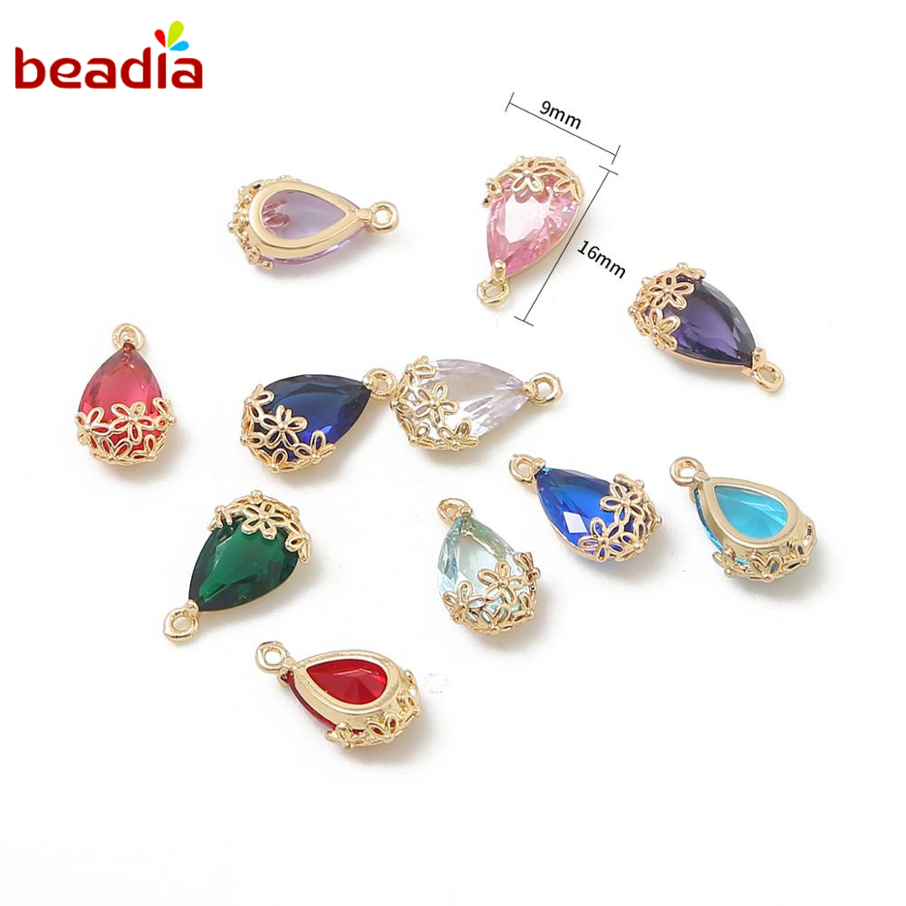 Mặt vòng cổ Beadia kiểu giọt nước đính đá pha lê sang trọng tùy chọn màu sắc