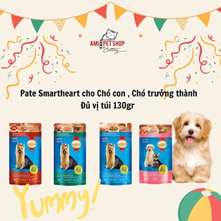 PATE SMARHEART CHO CHÓ Túi 130gr - THỨC ĂN DẠNG PATE CHO CHÓ Thơm ngon bổ dưỡng