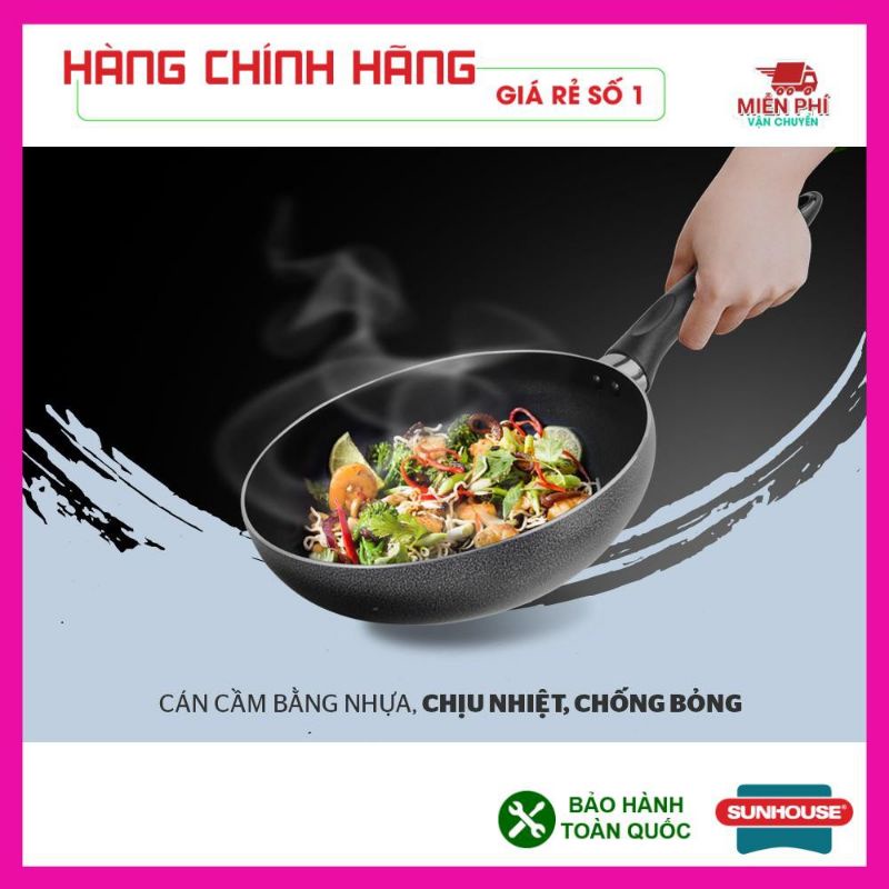 Chính hãng Chảo chống dính Sunhouse đáy sâu, Chảo sâu lòng Sunhouse 20, 24, 26, 28, 30cm