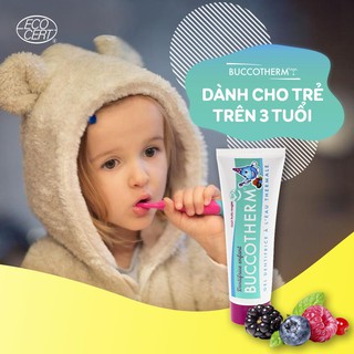 Kem đánh răng hữu cơ BUCCOTHERM cho bé mới mọc răng- Kem đánh răng cho bé trên 3 tuổi 50ml [Date: 2023]