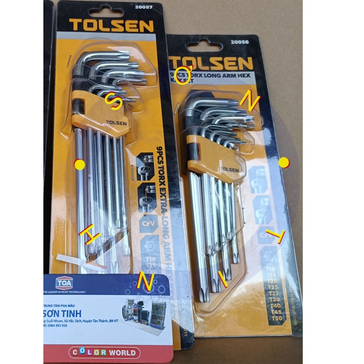 Lục giác bông 9 cây ngắn Tolsen 20056 , dài 20057