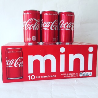 Thùng 10 lon Coca Cola Mini 222 mL nhập Mỹ - date mới 2019